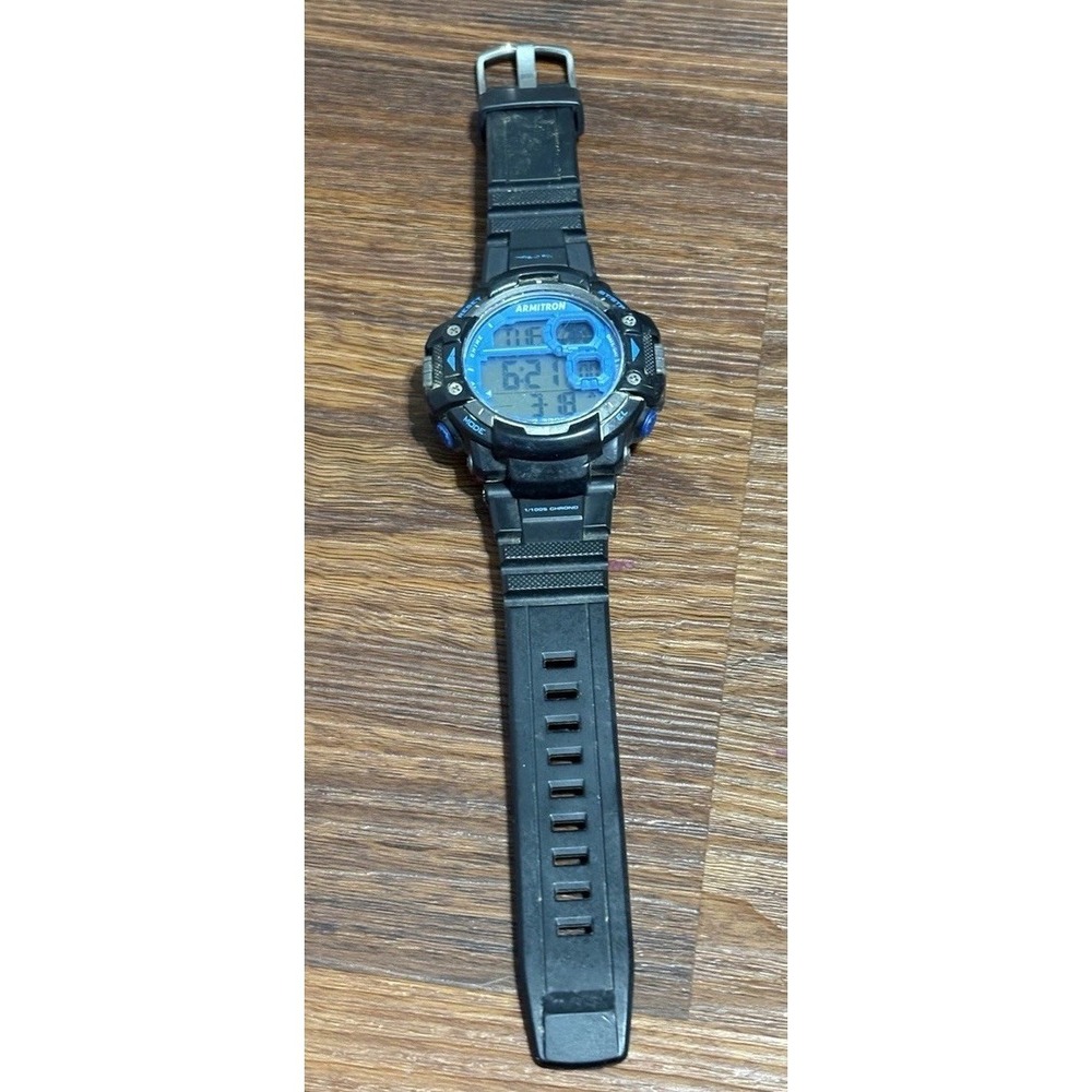 Armitron Pro Sport 40/8309 Dual Time Quartz Digital Men's Watch New Battery Blue - Picture 9 of 9